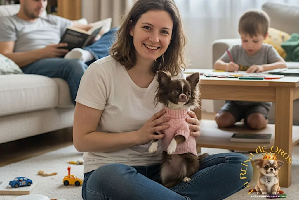 familia con su chihuahua exclusivo elegido