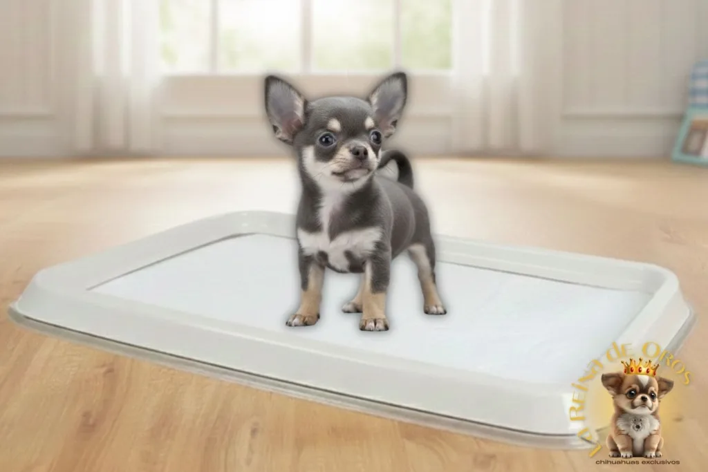 chihuahua aguantando a hacer sus necesidades en casa