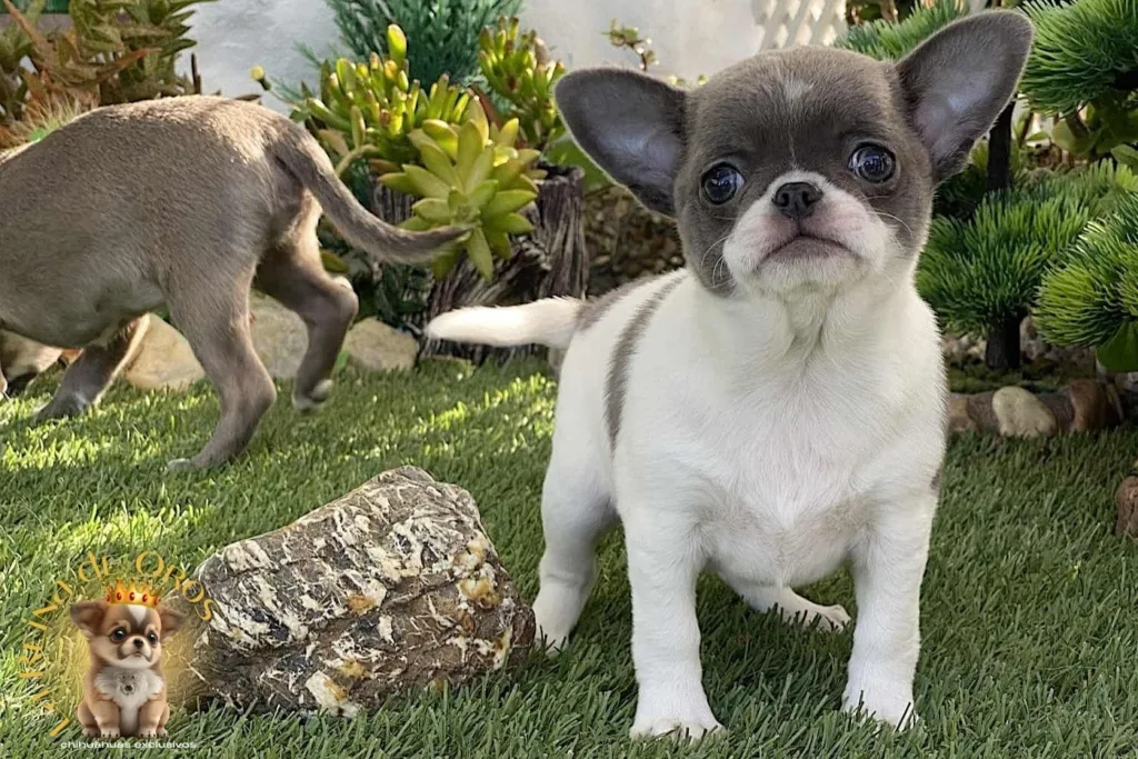 chihuahua solidarizando en el jardin