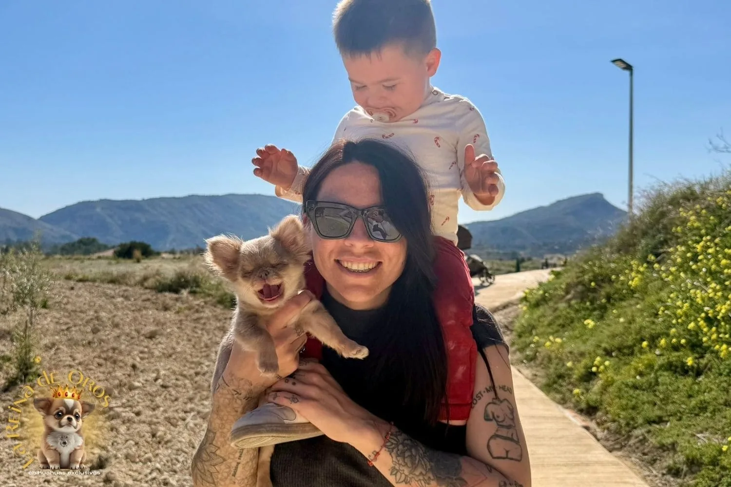 Cliente con cachorro Violette de La Reina de Oros